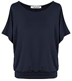 Van Der Rich ® - Oversize T-Shirt mit Fledermausärme - Damen(Marine, XXL)