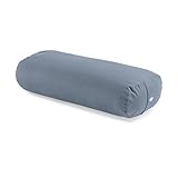 LOTUSCRAFTS® Yoga Bolster für Yin Yoga (Large), Yoga Kissen lang mit Kapok-Füllung, Waschbarer Bezug aus 100% Bio-Baumwolle, Großes Yogakissen für Restorative Yoga, Yogabolster, Pilates Kissen