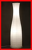 Trango 1231 Design Reispapier Stehlampe *SWEDEN* Papierlampe in Flaschenform Weiß, 125cm Hoch mit 2x E14 Lampenfassung und Trittschalter als Wohnzimmer Deco Lampe, Standleuchte ohne Leuchtmittel
