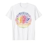 Lotusblume Pilates Yoga Farbenfrohes Mandala Lotus T-Shirt