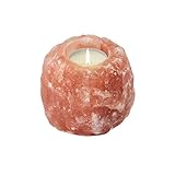 HIMALAYA SALT DREAMS Teelichthalter Rock, Kristallsalz aus Punjab/Pakistan, Orange, ca. 700 g