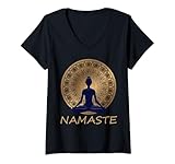 Damen Namaste Yoga Kleidung / Meditation Kleidung/ Gr.:S - XXXL T-Shirt mit V-Ausschnitt