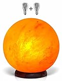 AGT Salzkristalllampe Kugelform Planet -Inklusive Salzlampenfassung E14+ Glühbirne 15 Watt (Salzlampe Kugel: Ø 18 cm)