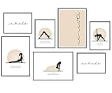 Hyggelig Home Premium Poster Set - 7 passende Bilder im stilvollen Set - Collage Bild Wand Deko - Set Yoga - ohne Rahmen