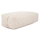 Bodhi Yoga Bolster SALAMBA 'Madurai' | Maharaja Collection | Rechteckig | Waschbarer Bezug aus Baumwolle | Yogarolle mit Dinkelfüllung | Yoga Zubehör für Restorative Yoga und Yin Yoga | Ecru