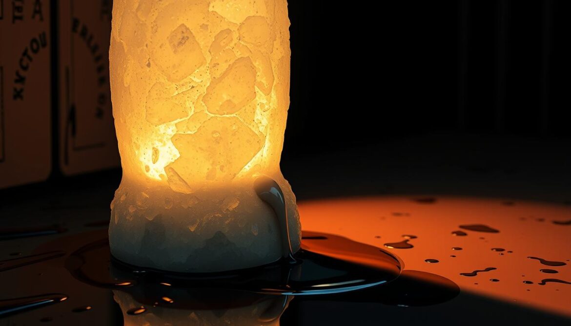 Salzkristall Lampe läuft aus